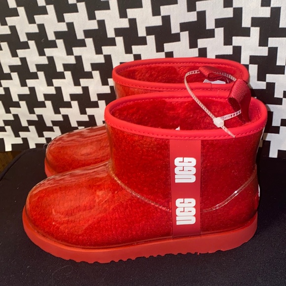 UGG | Shoes | New Ugg Classic Mini Waterproof Clear Boot Red Sz 6 Last ...